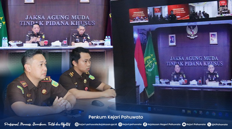 Kajari Pohuwato Ikuti Pengarahan Virtual Jaksa Agung Muda Tindak Pidana Khusus